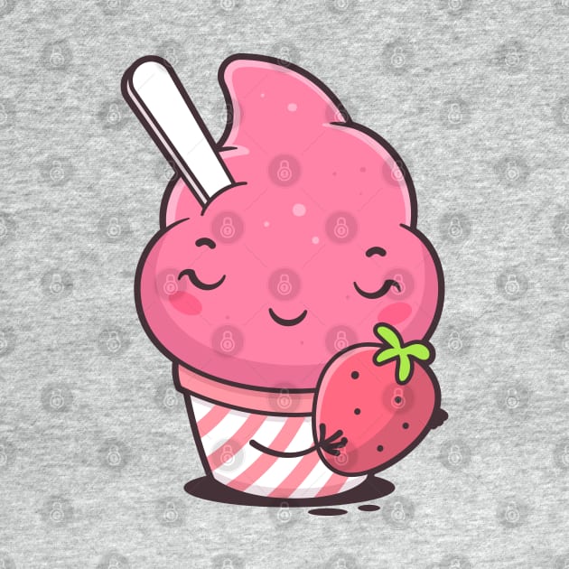 Strawberry Ice Cream Kawaii by zoljo